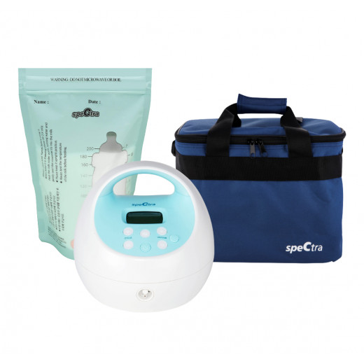مضخة الثدي الكهربائية س1 بلس + أكياس تخزين حليب الأم من سبيكترا للأطفال 30 قطعة + حقيبة شفاط الحليب من سبكترا