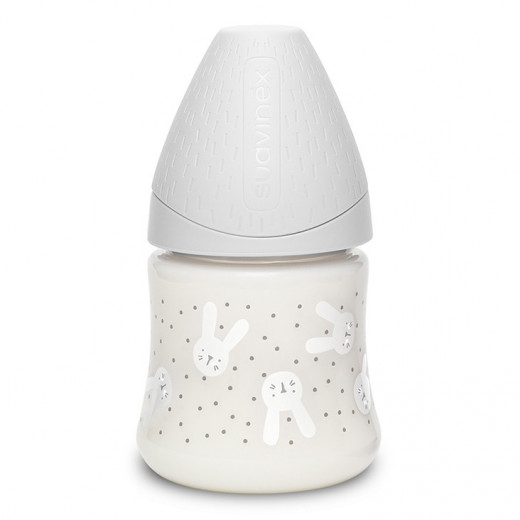 زجاجة الرضاعة الفاخرة, تصميم ارنب, لون رمادي, 150 مل من سوافينكس
