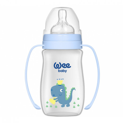 Wee Baby Classic Plus Wide Neck PP Bottle with Grip 250 ml, Blue