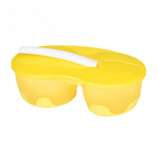 Wee Baby Double Section Feeding Bowl Set, Yellow