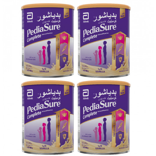 Pediasure Complete Nutrition Milk Powder, 400 Gram, Vanilla Flavor, 4 Packs