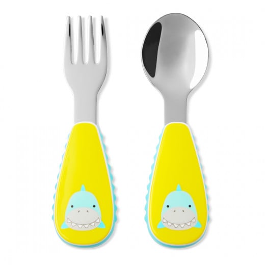 Skip Hop Toddler Utensils, Fork and Spoon Set, Shark