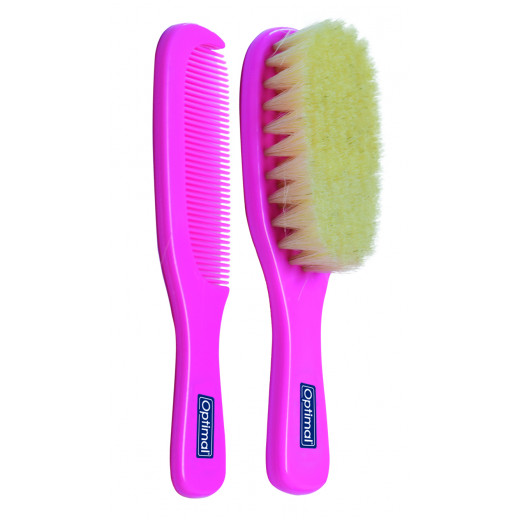 Optimal Brush And Comb Set, Pink Color