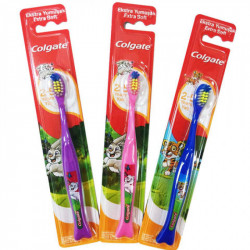 فرشاة أسنان ناعمة للأطفال ، بألوان متنوعة من كولجيت
