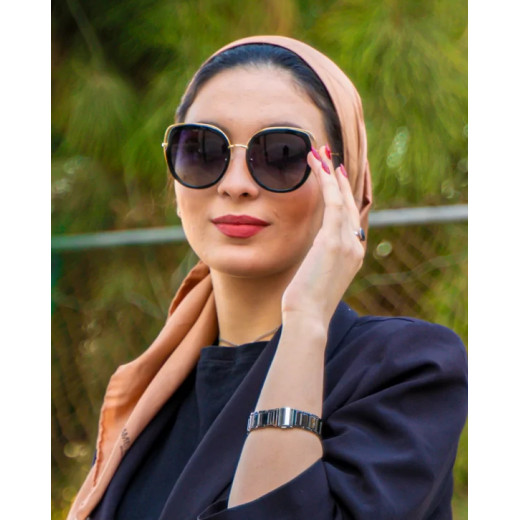 نظارات شمسية للنساء, موديل ديلايت, باللون البني والذهبي من ار كيو