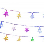حبل زينة مضاءة بشكل نجوم, بألوان قوس القزح, 3 متر