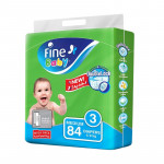 Fine Baby Diapers Mega Pack, Size 3, Medium 4–9 Kg, 84 Diapers