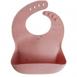 Mushie Silicone Baby Bib, Powder Pink Design, Pink Color