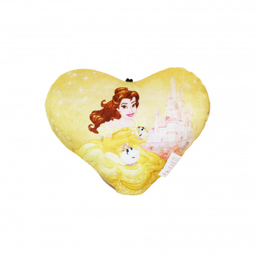Disney Princess Kids Plush Pillow with Hook, Heart Design, Yellow Color