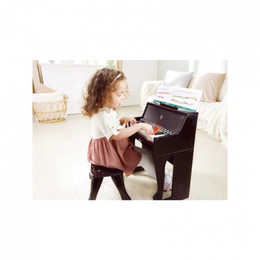 Hape Learn with Lights Piano With Stool, Black color
