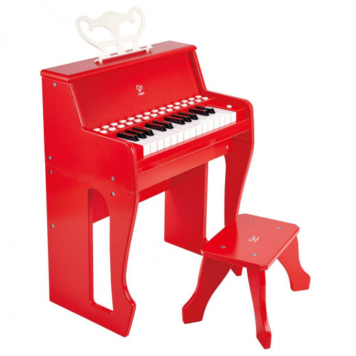 Hape Learn with Lights Piano With Stool, Red color