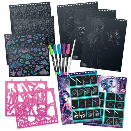 Nebulous Stars Creative Sketchbook, Zen tangle Black Pages, Eclipsia Design