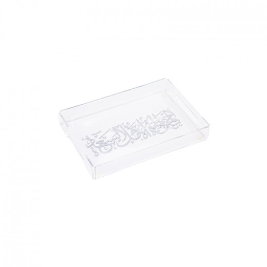 Transparent Plexi Tray Designed With Silver Pattern