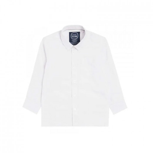 Cool Club Long Sleeve Shirt, Button Closure, White