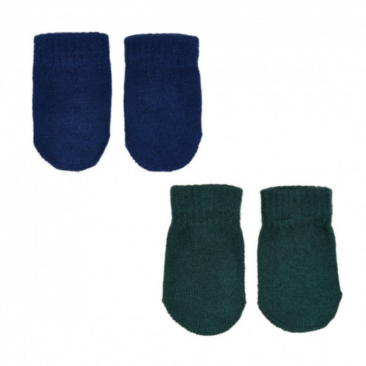 Cool Club Hand Gloves, 2 Pairs, Green & Blue Color