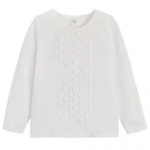 Cool Club Long Sleeve Blouse, White Color