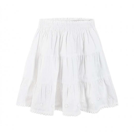 Cool Club Midi Length Skirt, White Color