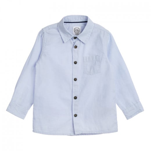 Cool Club Long Sleeve Shirt with Button Closure. Blue Color