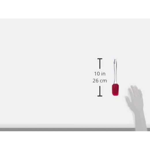 ملعقة سيليكون بمقبض شفاف، بالللون  الأحمر، 28 × 21 × 25 سم من ميتالتكس