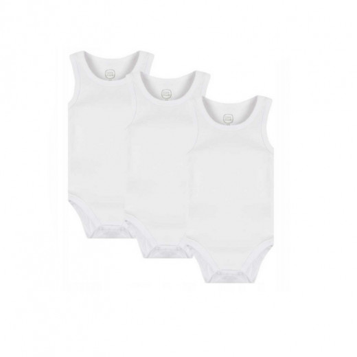 Cool Club Sleeveless Baby Bodysuit, White Color, 3 Pieces