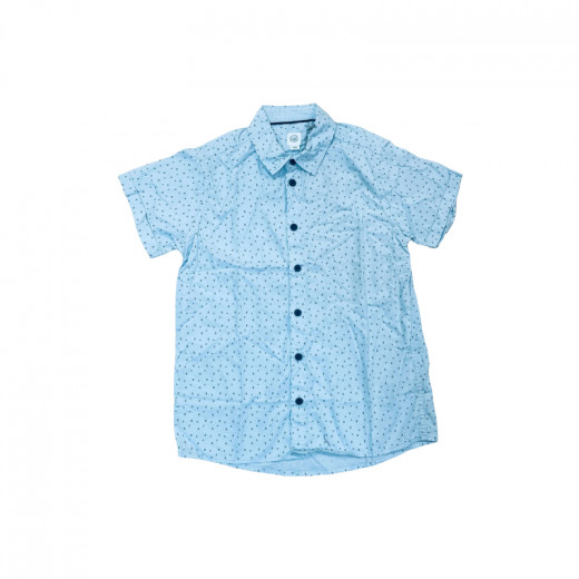 Cool Club Short Sleeve Shirt, Button Closure, Blue Color