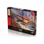 Ks Games Puzzle, Sunset At Golden Gate Design, 500 Pieces