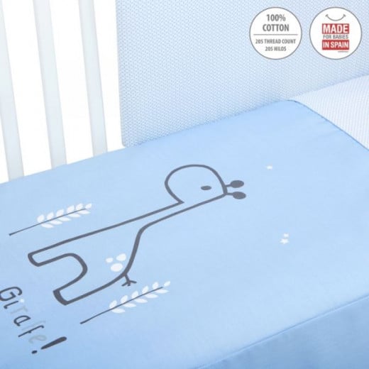 طقم غطاء سرير الاطفال,باللون الازرق,60*120, قطعتان, من كامبراس