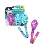 Tommee Tippee Closer to Nature Soother x2 Holder, Purple & Blue