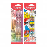Maped Graphite Pen Without Eraser Tatoo, Assorted