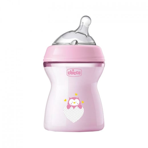 Chicco Natural Feeling Bottle, Pink Color, 250 Ml