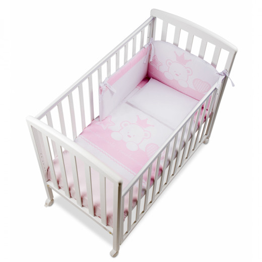 طقم سرير للأطفال بتصميم بوني باللون الزهري 4 قطع من تشيكو