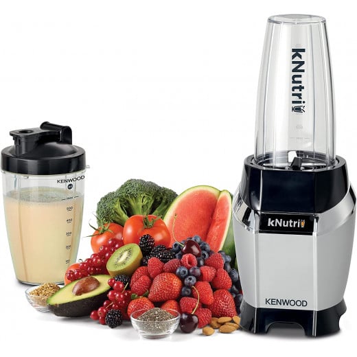 Kenwood Personal Blender Smoothie Maker 600W With 700Ml & 600Ml Tritan Smoothie2Go Bottle And Lid, Ice Crush Function Bsp70