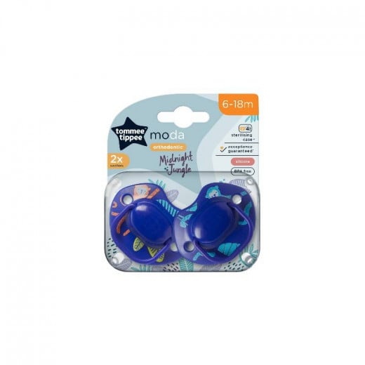 Tommee Tippee Moda Soother Midnight Jungle, 6-18 Months Blue Color