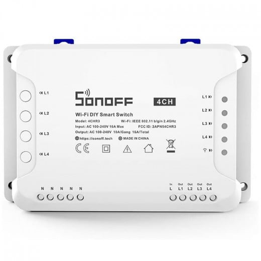 Sonoff 4CHR3 Wi-Fi Smart Switch for connecting 4 electrical appliances