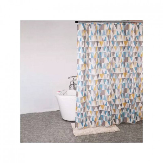 Weva Triangular Waterproof Shower Curtain, Multicolor, 180x200 Cm