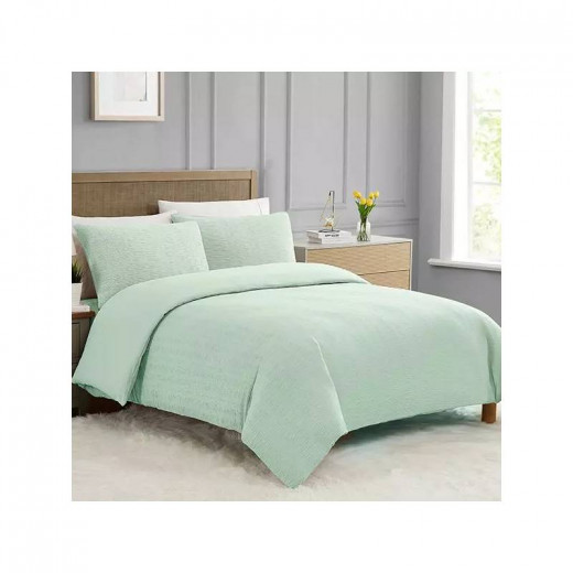Nova Home Crinkled Comforter Single /Twin Single, Green Color ,3 Pieces