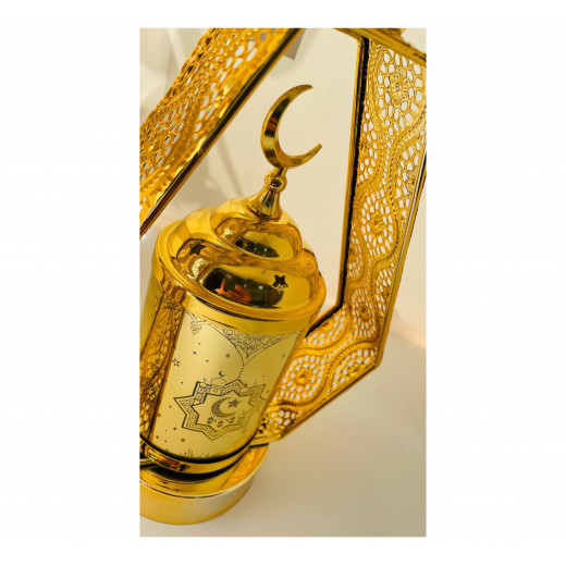 Ramadan Metal Lantern, Gold Color, 18*10.5*29.5