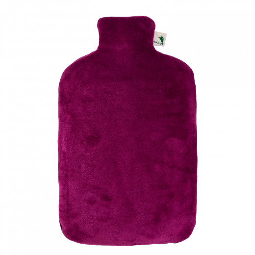Hugo Frosch Eco Hot Water Bottle With Neoprene Cover, Purple Color