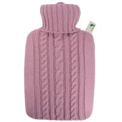 Hugo Frosch Hot Water Bottle - Pink Knitted Cover