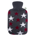 Hugo Frosch Hot Water Bottle - Blue Knitted Cover