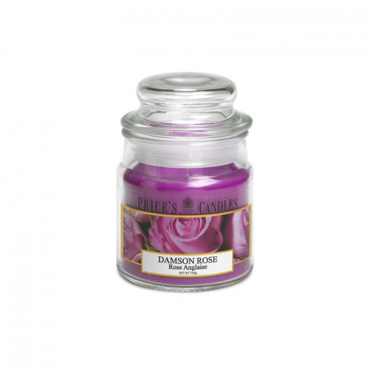 Price's Medium Scented Candle Jar With Lid, Damson Rose