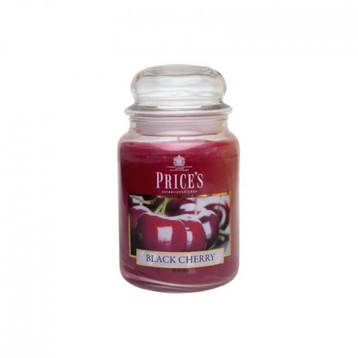Price's Large Scented Candle Jar With Lid - Black Cherry
