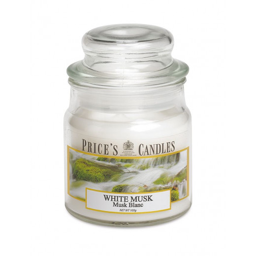 Price's Medium Scented Candle Jar with Lid, White Musk