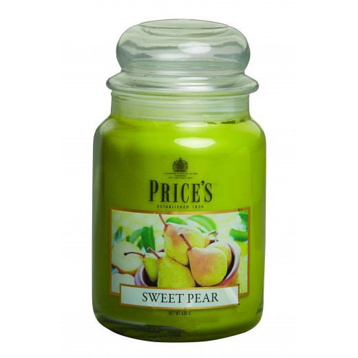 Price's Large Scented Candle Jar with Lid, Sweet Pear