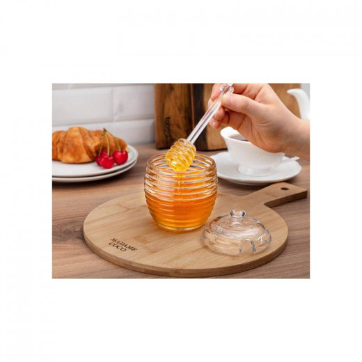 Madame Coco Lorenzo Glass Honey Jar with Spoon, 240ML