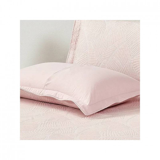 Nova Home Liana Jacquard Bed Spread Set, Poly Cotton, Pink Color, King Size
