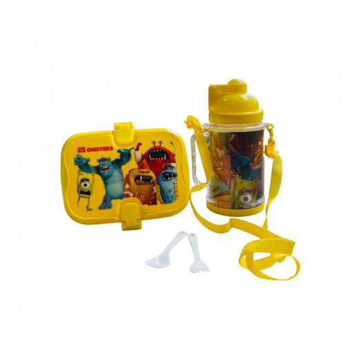 Set Of Lunch Box And Water Bottle, Yellow Color, ben 10  Design