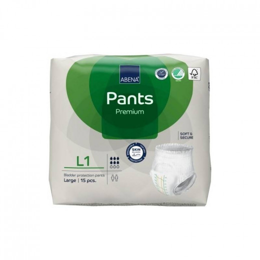 Abena Pants Adult Underwear, Size Large 15 Pieces