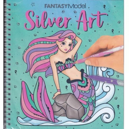 Miss Melody Fantasy Model Silver Art Mermaid Coloring Book
