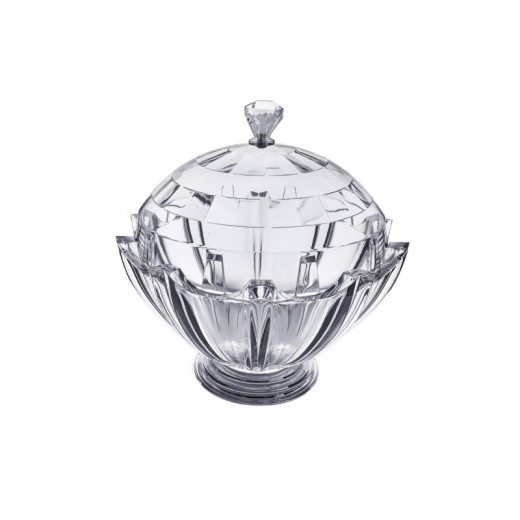 Al Hoora Small Round Candy Bowl with Lid, Transparent